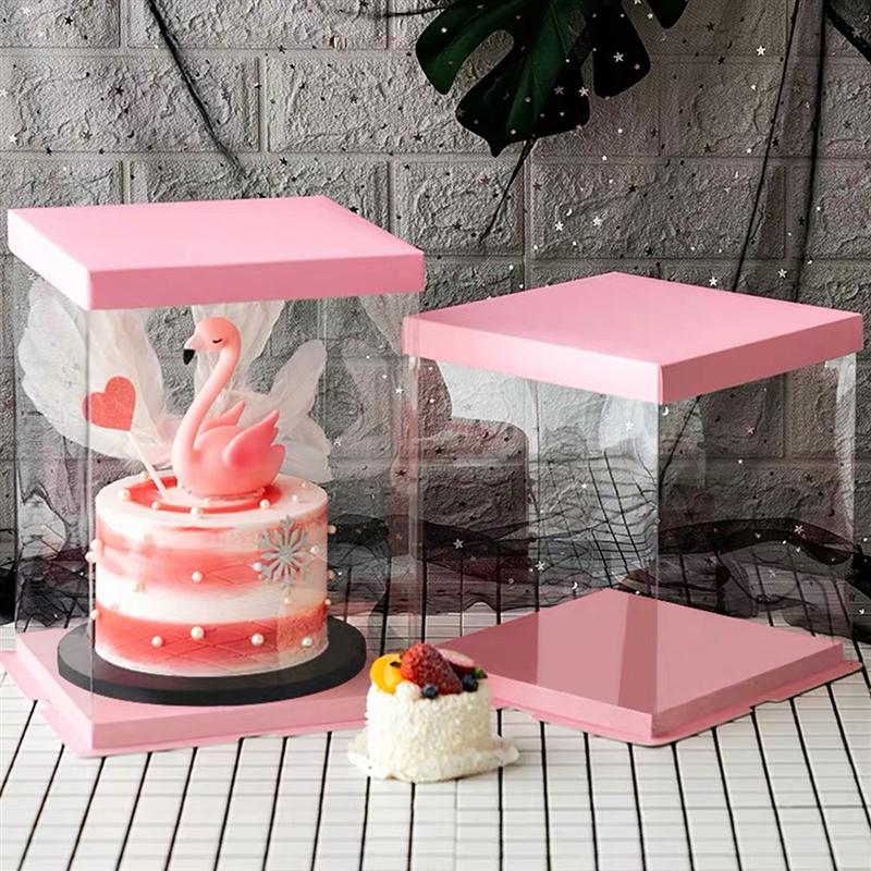 4Pcs Cake Verpakking Cake Container Transparantie Cake Box Cake Wrapping Doos
