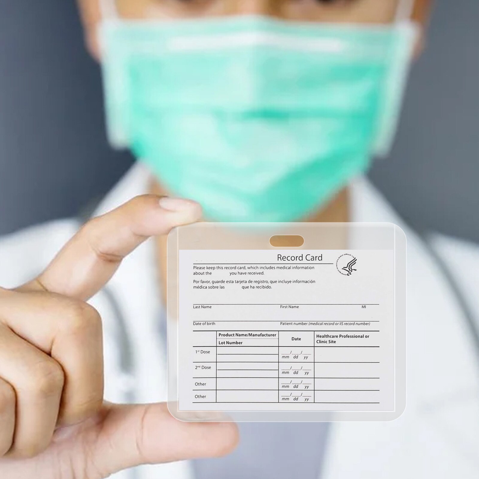 Clear Vaccination Card Protector Vaccine Card 4 x 3 Protective Waterproof PVC Health Card Case for CDC Immunization Badge#P30