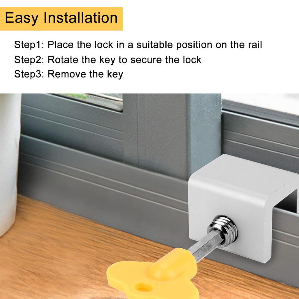2pcs Locks on Windows adjustable Baby security window lock stopper anti-theft protection lock window stoppers
