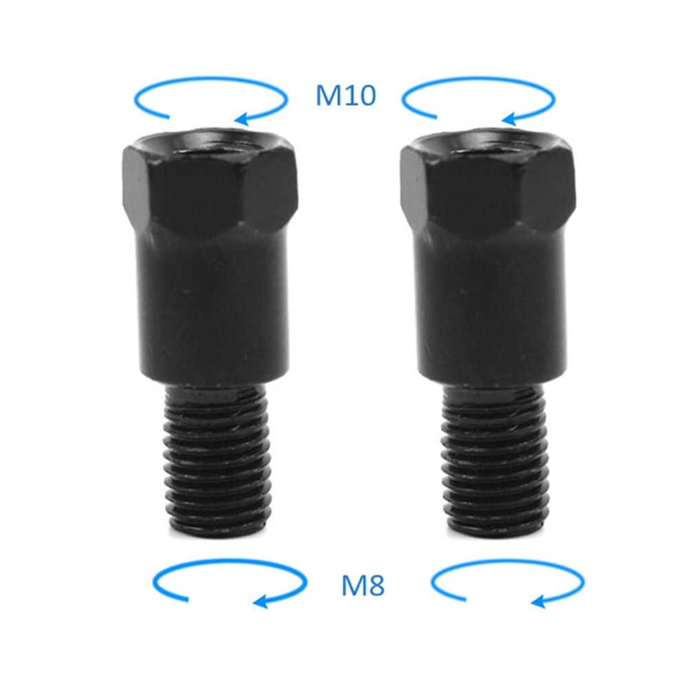 Adaptadores de espejos retrovisores para motocicleta M10 10MM M8 8MM rosca derecha izquierda en sentido antihorario tornillos de perno de conversión: Gris oscuro