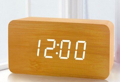 Antikk stil digital treskjermklokke iuminøs svart hvit natt om kunst + dato + klokke midlertidig hjemmekontor: 012 bambus hvit lig