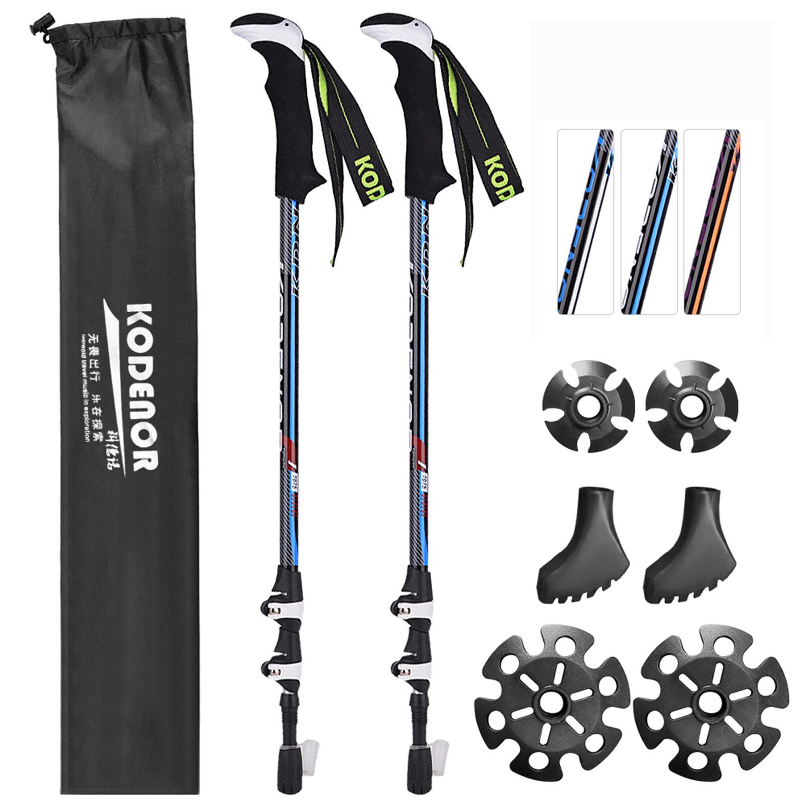2Pcs Walking Sticks Aluminum Trekking Pole Ultralight Camping Hiking Foldable Nordic Walking Pole Telescopic Climbing Crutches