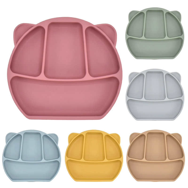 Baby Feeding Plate Food Grade Silicone Animal Type Suction Baby Plate BPA Free Waterproof Kid Tableware Plate Children Dishes
