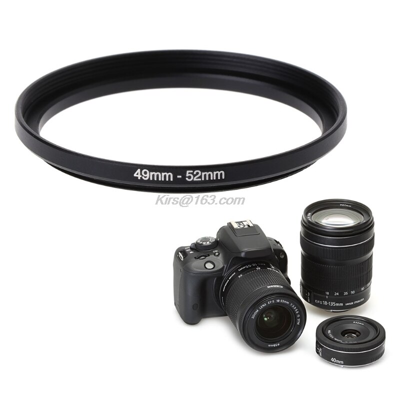 49Mm Tot 52Mm Metalen Step Up Ring Lens Adapter Filter Camera Tool Accessoires