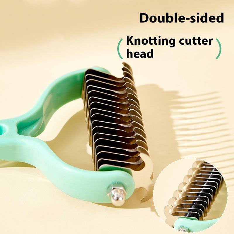 Brosse pour chat, coupe-noeud en fourrure de chat, peigne d'épilation pour animaux de compagnie, outils de toilettage pour chiens, brosse Double face en acier inoxydable, produits pour animaux de compagnie