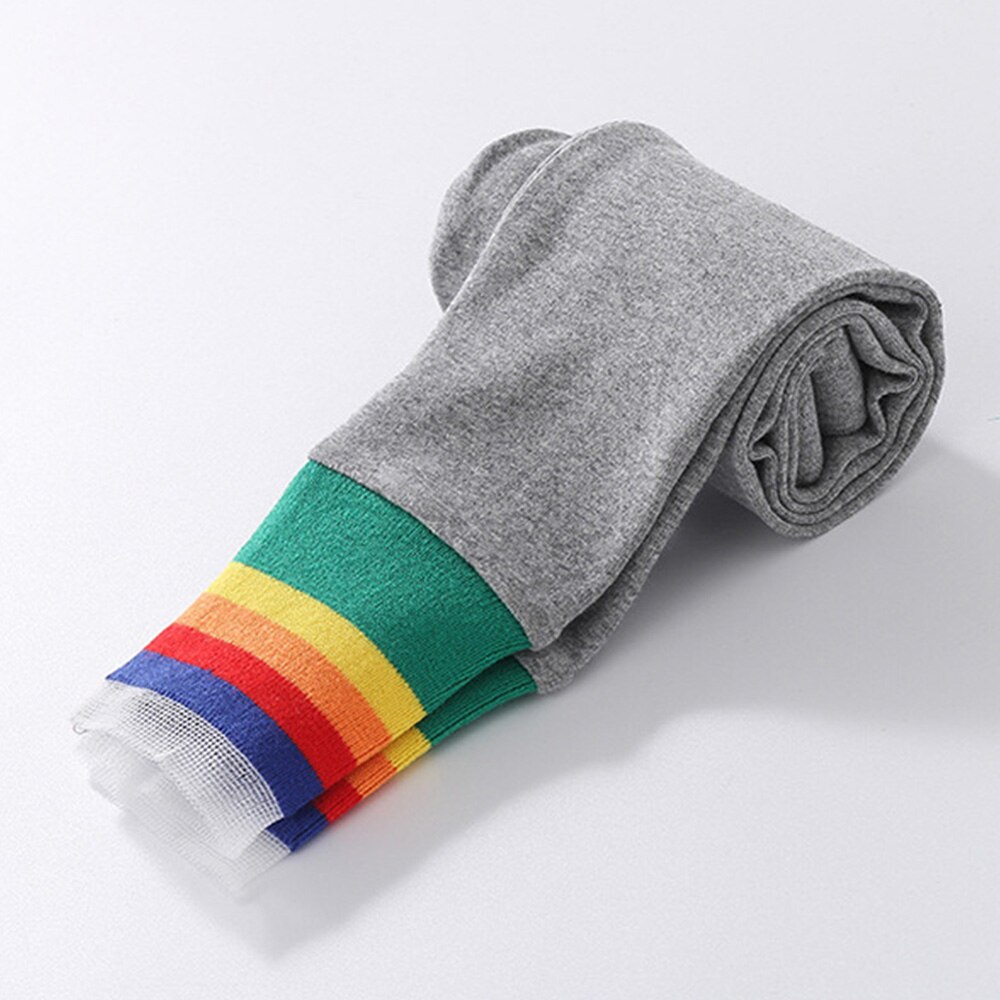 Leggings per bambini per ragazze a righe in cotone primavera autunno Casual pantaloni per bambini Boutique abbigliamento per bambini: GRAY / 120cm