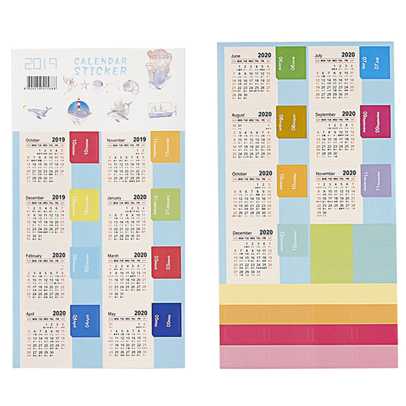 Kalender Stickers Index Bladwijzer Planner Bullet Journal Accessoires Decoratieve Stickers Label Kalender Briefpapier 2pcs