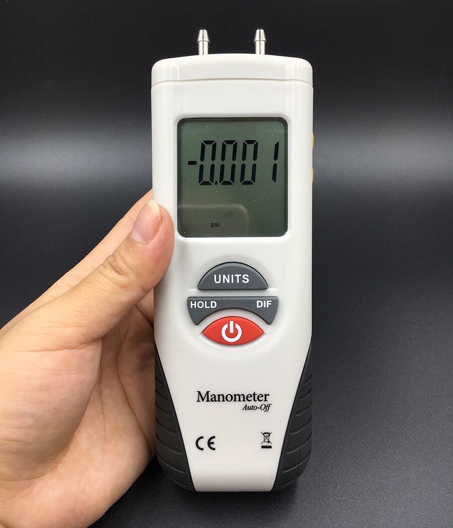 Digital Manometer Air Pressure Meter air pressure Differential Gauge High performance LCD 55H2O to +55H2O Data Hold