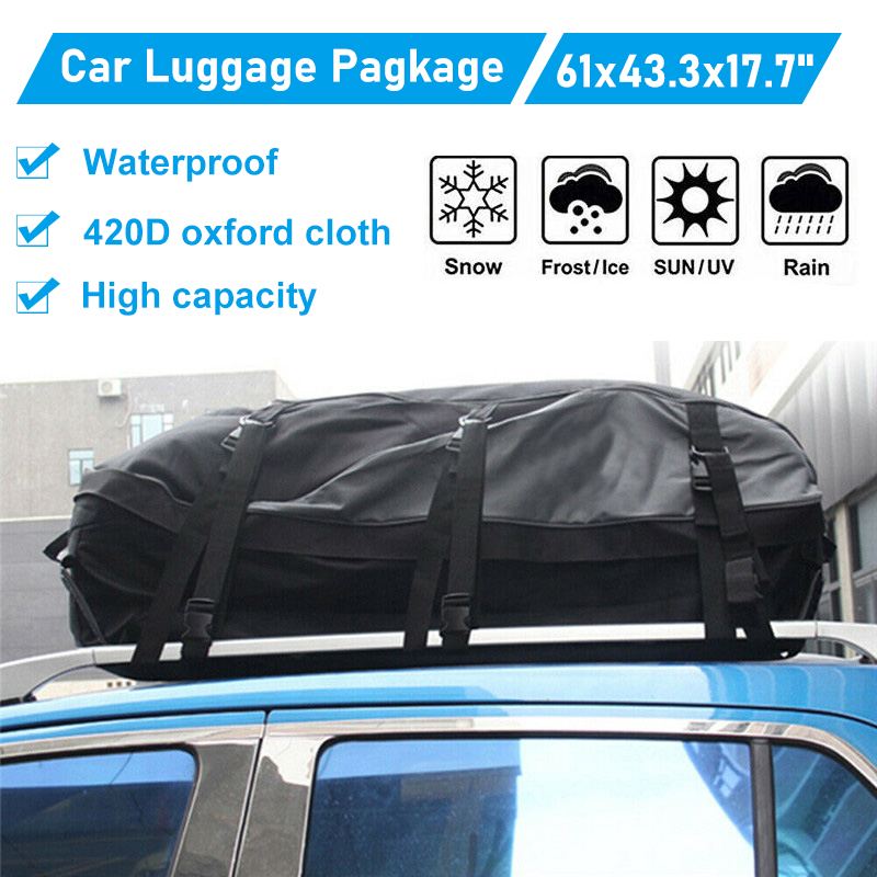 155 x 110 x 45cm 420d oxford bil tagboks tagpose vandtæt tagbagagebærer opbevaringstaske rejse vandtæt til suv biler