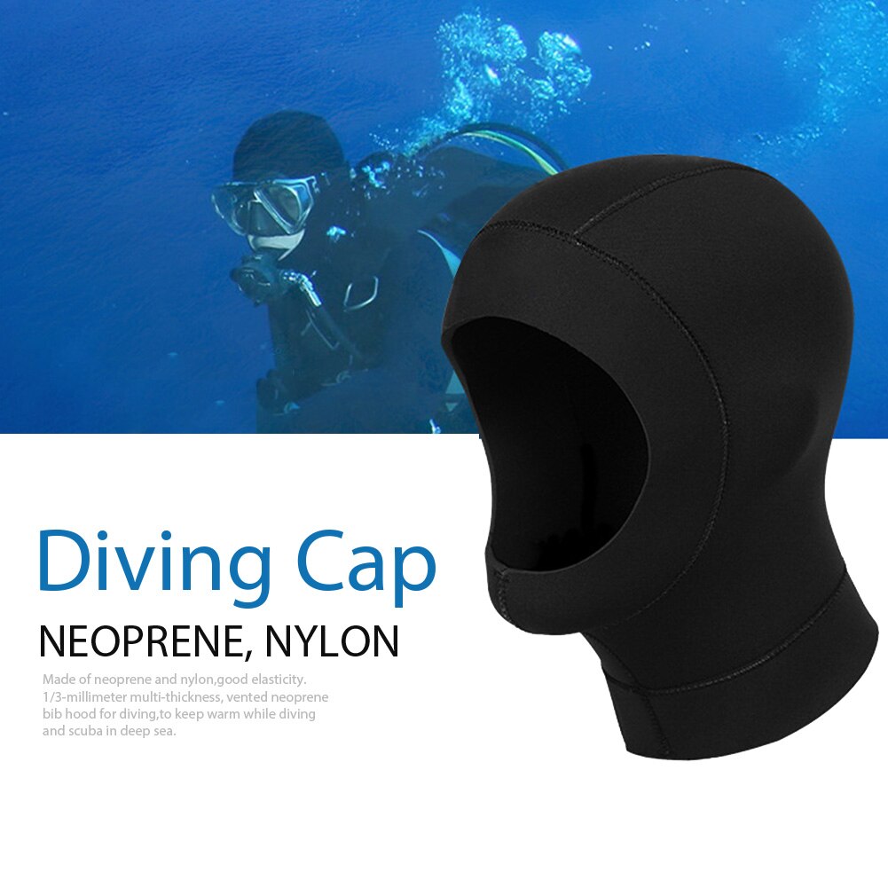 Neoprene Swim Cap - 3mm Warm Diving Hat for Snorkeling, Scuba, Surfing - UV Protection
