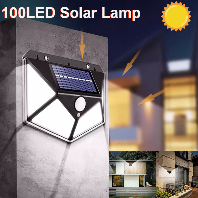 1/2/4PCS Solar Lichter Im Freien Wasserdichte Wand Lampe PIR Motion Sensor 100LED Solar Powered Straße Licht für Garten Hof