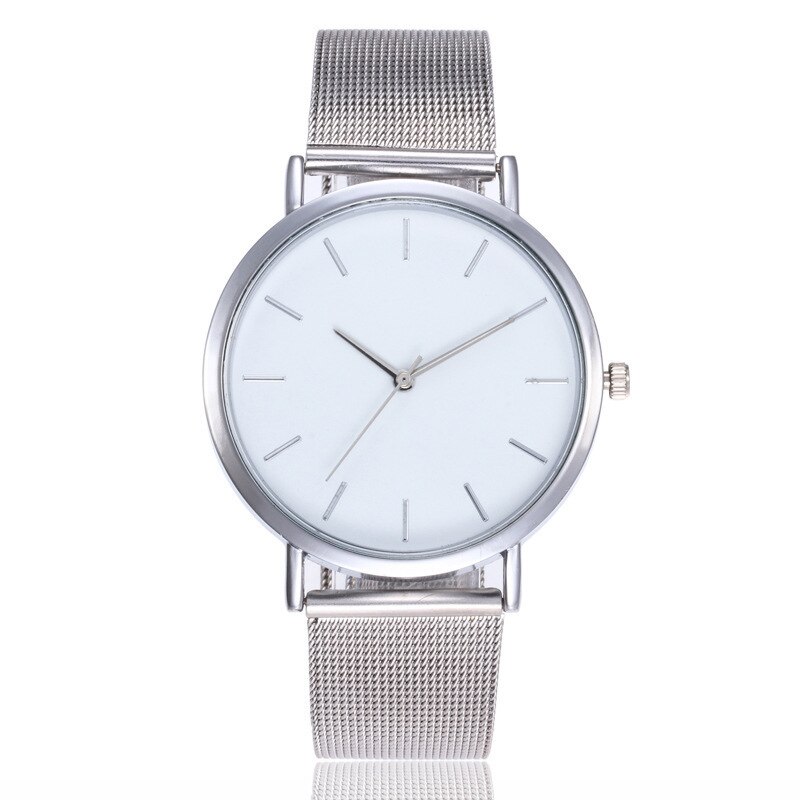 Mannen Vrouwen Paar Horloge 4 Kleuren Lovers 'Horloges Roestvrij Staal Paar Horloge Quartz Eenvoudige Unisex Horloge Reloj Relogio Hodinky: silver