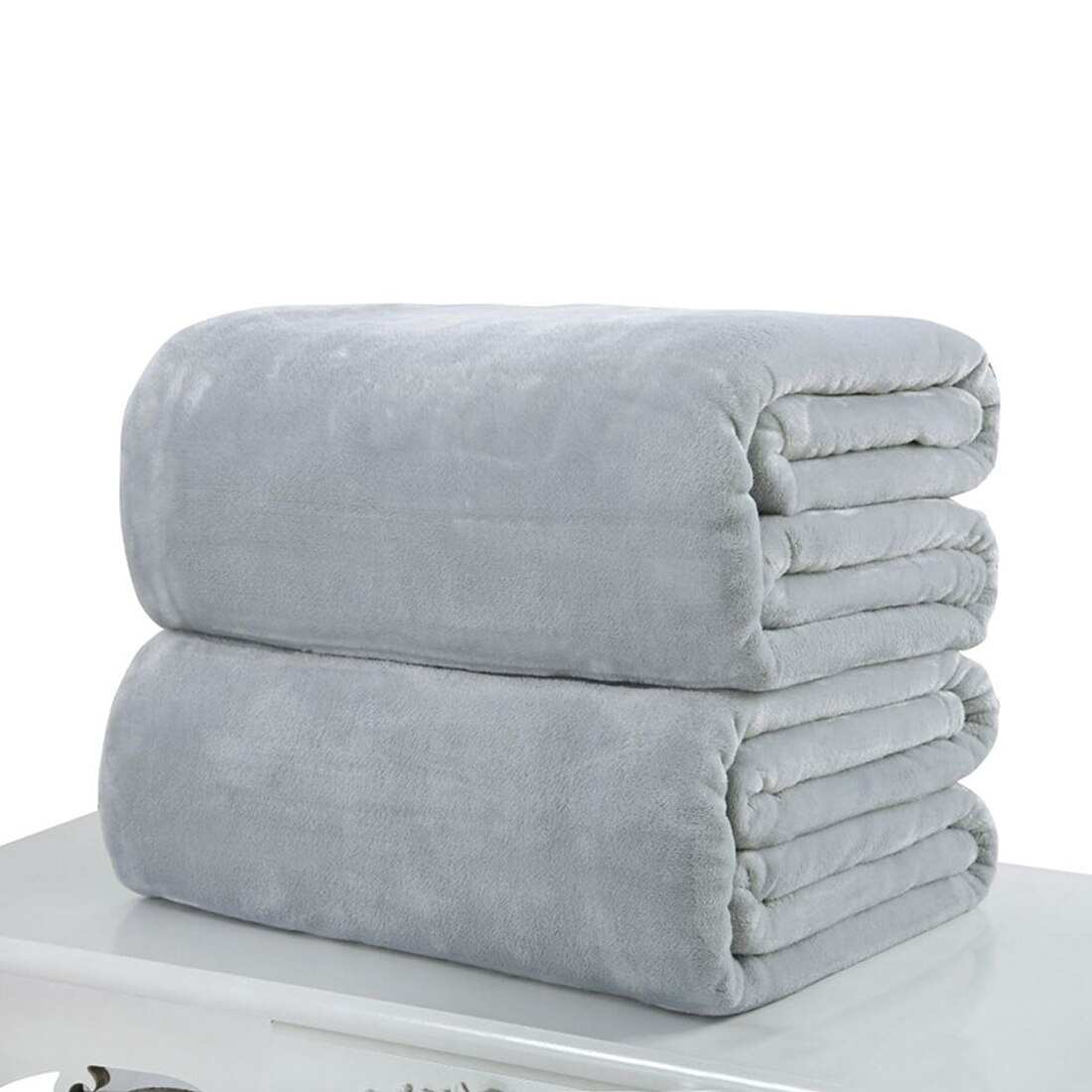 Nuttig Super Zacht Flanel Effen Sprei Deken Gooit Fleece Deken Manta Coberto Voor Slaapbank Auto Kantoor: 70x100cm / gray