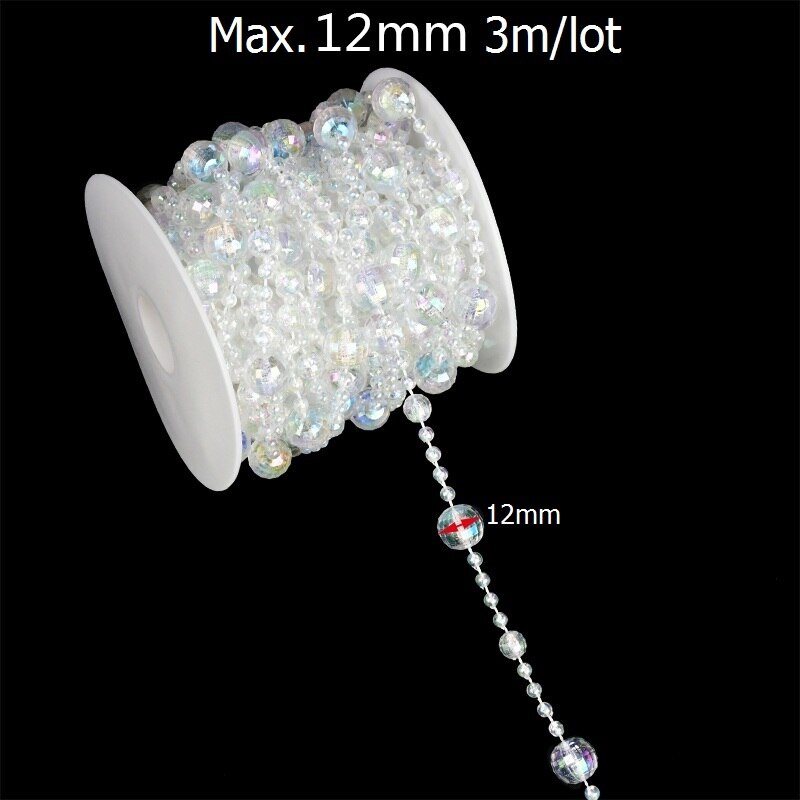 3M 4-10mm Garment Beads Chain Artificial Pearl String Line Handmade Accessories for DIY Wedding Decoration Imitation Pearl Beads: B08-mix size
