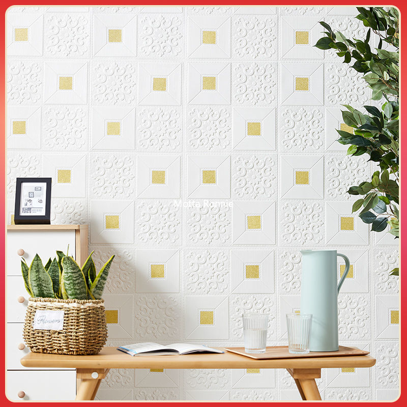 3D Wallpaper 70cm*1m Continuous Brick Pattern Sticker Waterproof Sticker Home Decoration 3D Self-Adhesive Wallpaper