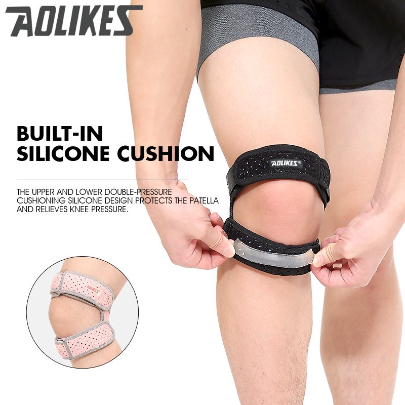 AOLIKES-Soporte de tendones ajustable para rodilla, rodilleras para correr, baloncesto, daños al aire libre, previene el gimnasio