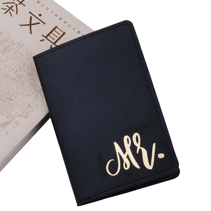 Women Men Travel Credit Card Mr&Mrs Travel Passport Cover Wallet Purse Holder Travel ID Document Passport Holder Bag Pouch Case: black