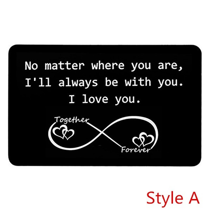 Year Love Note Boyfriend Engraved Wallet Cards Inserts Anniversary party favors Christmas for Husband Men