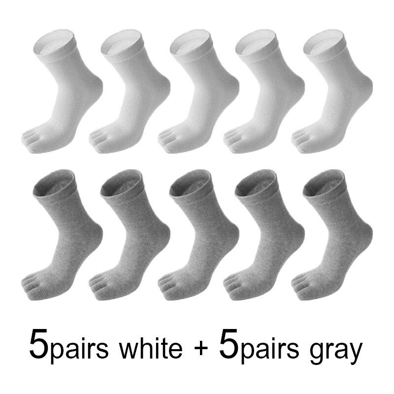 Calcetines de algodón con dedos separados para hombre, calcetín Unisex de talla grande 5, para otoño e invierno, 10 pares, 20 unidades: 12