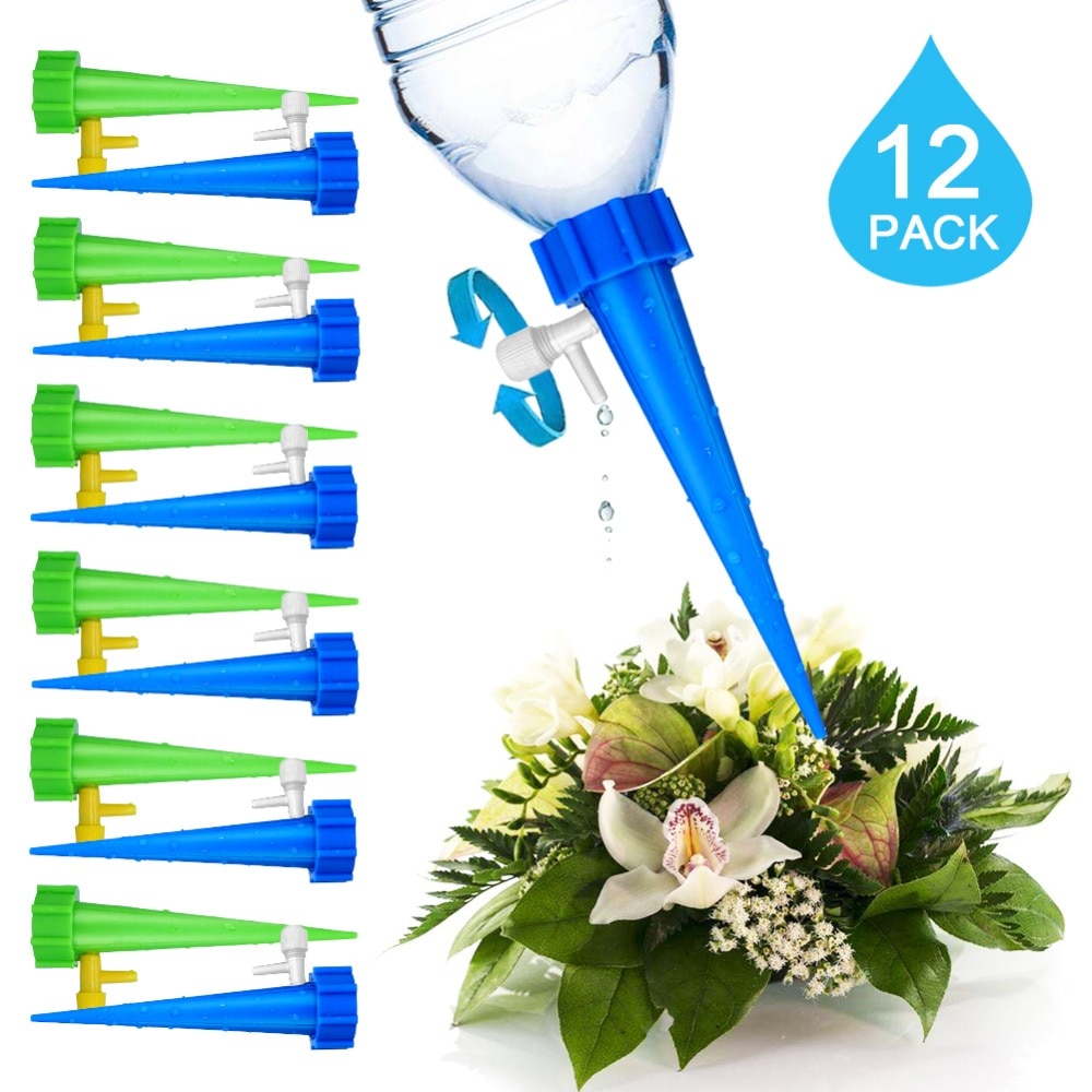 12Pcs Automatic Watering Device Useful Self Watering Adjustable Stake Vacation Garden Plant Waterer Self Spike Irrigation System