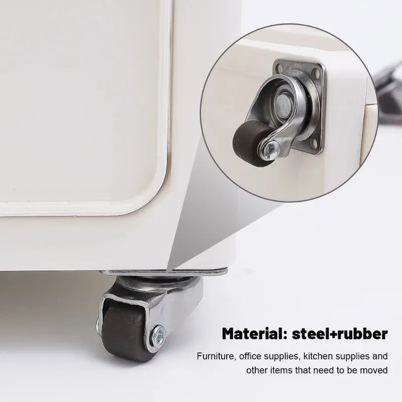 16/1 STKS Mini Universele Wiel Meubelzwenkwiel met Zacht Rubber 360 ° Opbergdozen voor rotatiepoelie Zwaar uitgevoerde zwenkwielen