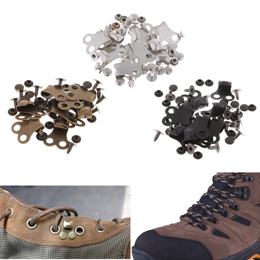 Fityle-ganchos de encaje para botas, accesorios con remache para senderismo, Camping, escalada, bricolaje, costura, bolso, remaches para prendas, 10 Uds.