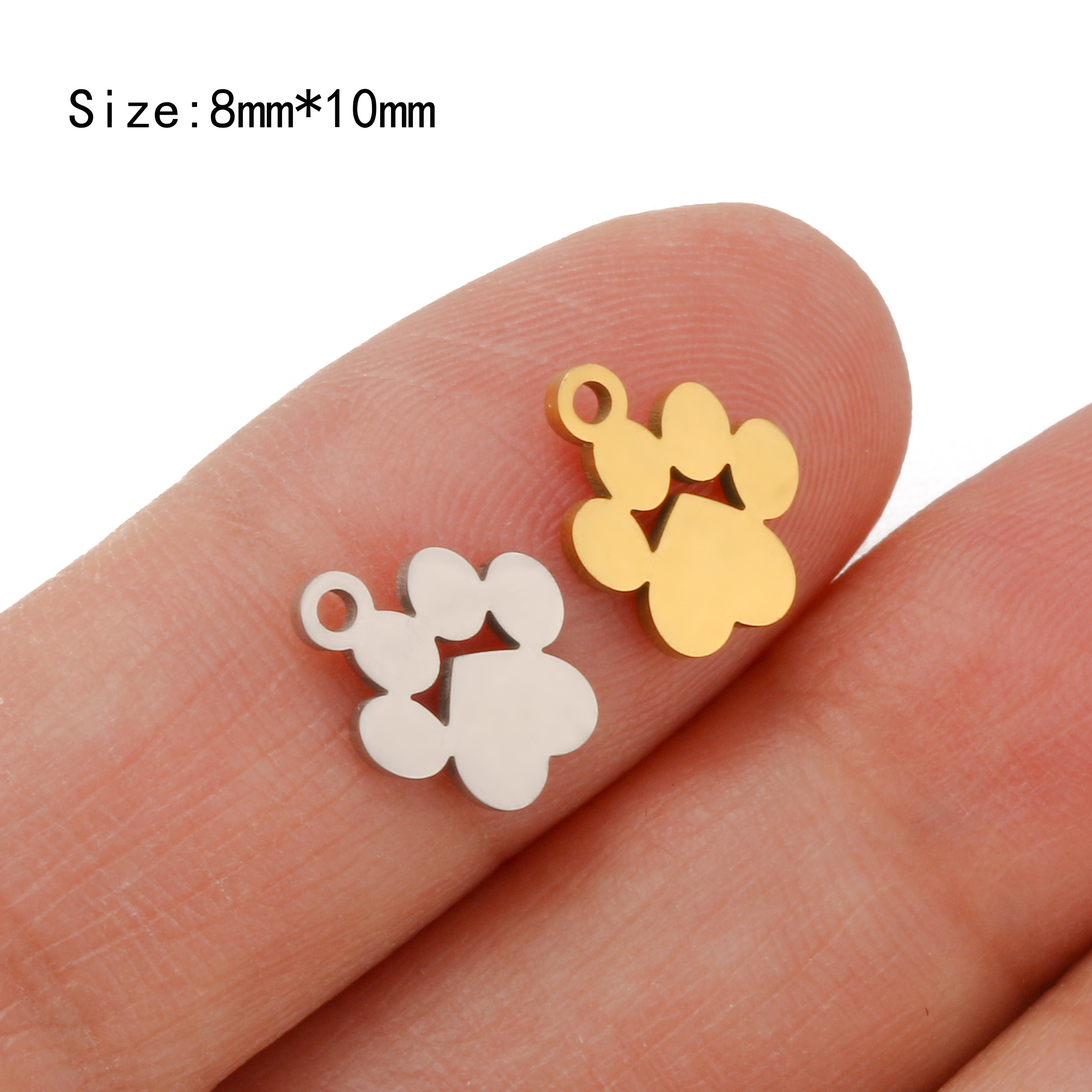 5 Stück Kawaii Mini Qualle/Pilz/Anker/Glückssymbol Charme Kleine Marine Meeresleben Anhänger DIY Armbinde Halskette Schmuckherstellung: Silber / Titan überzogen