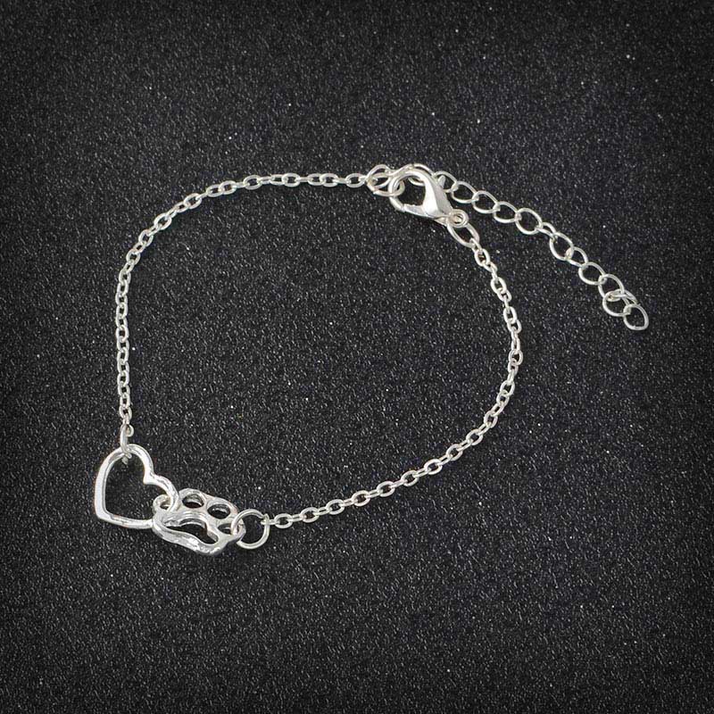 ICH Liebe Mein Haustier Pfote Und Herz handgefertigt Armbinde Einstellbar Armbinde Schmuckstück Ebene Haustier Schmuck für Hund Katze Fans besitzer: 2