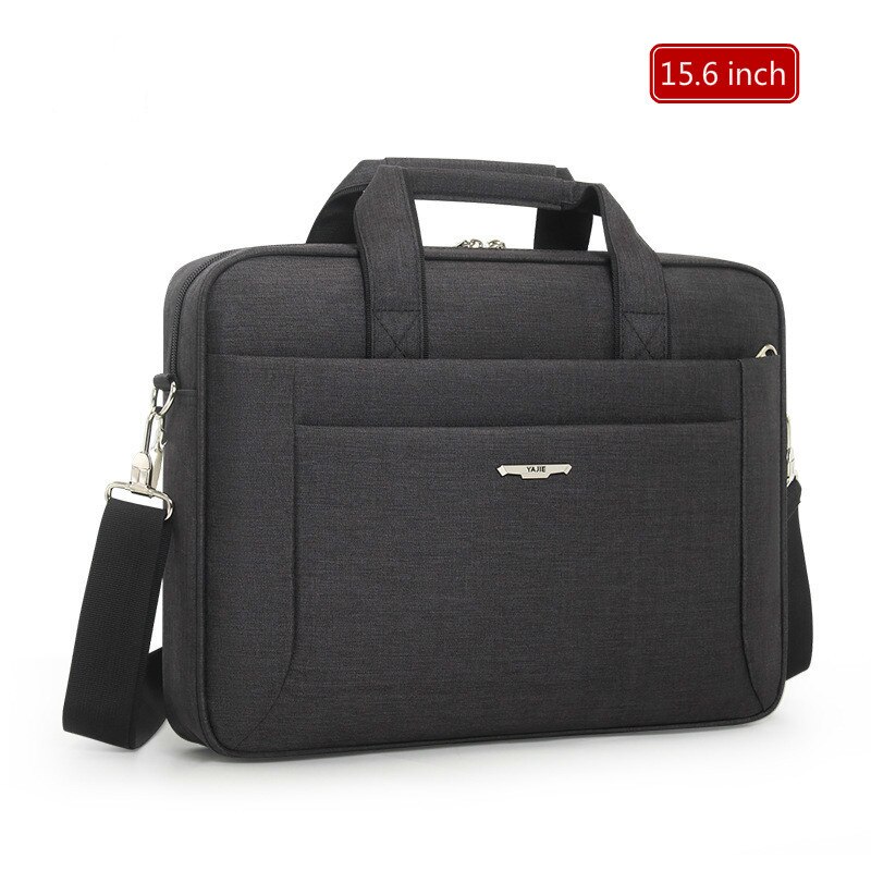 Dames laptop handtassen bolso hombrenew kantoortassen voor heren waterdichte nylon aktetassen zakelijke computer messenger bag: Zwart -15.6 inch