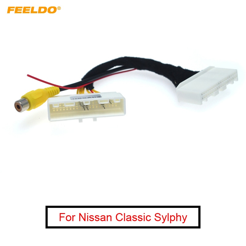 FEELDO 1Pc Auto Achteruitrijcamera Omkeren RCA Video Converteren Kabel Voor Nissan Klassieke Sylphy Originele Monitor Aansluiting Adapter