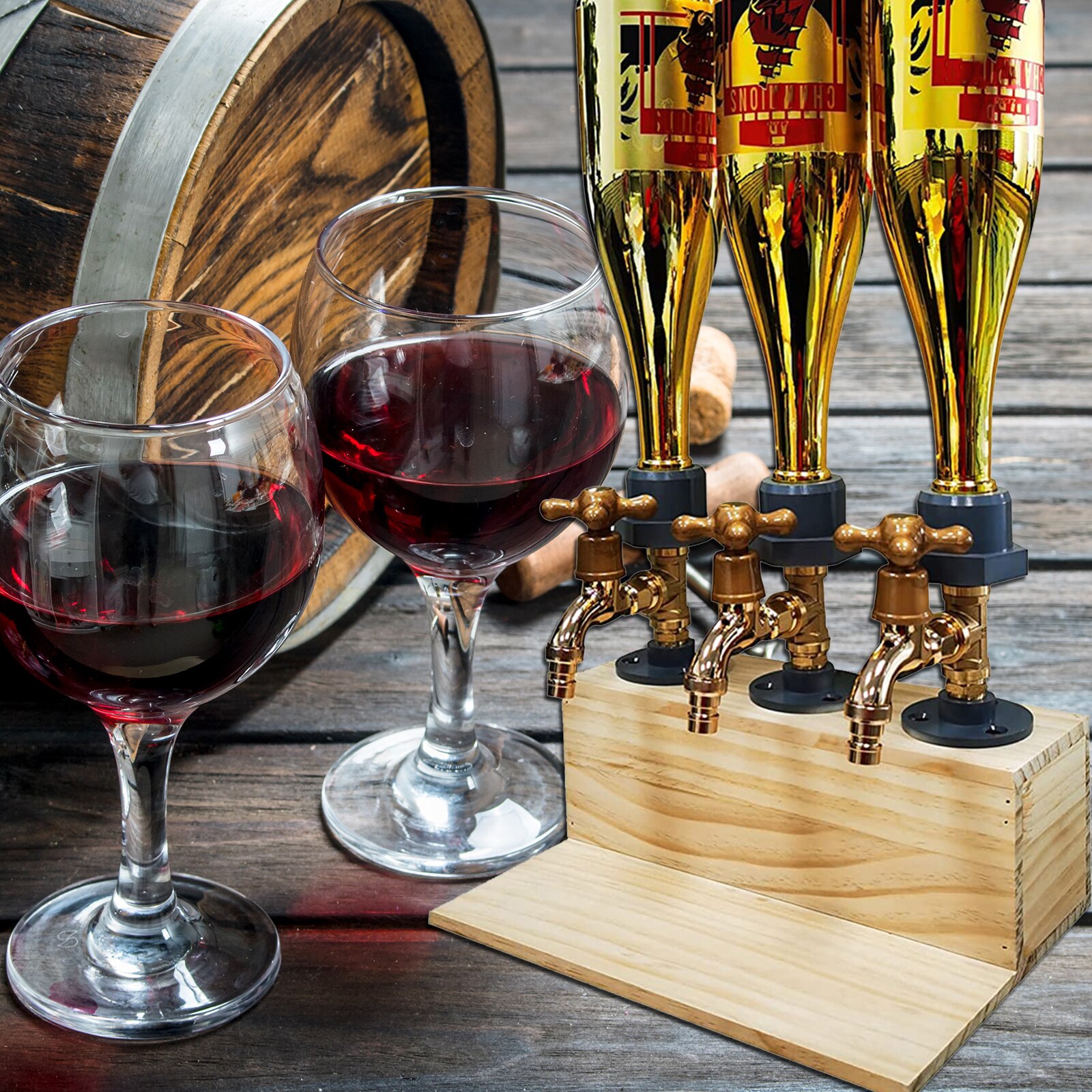 Distributeur de vin en forme de robinet en bois, distributeur d&#39;alcool, carafe à whisky et liqueur, support de robinet de bière, distributeur de Shot pour Bar de fête à domicile