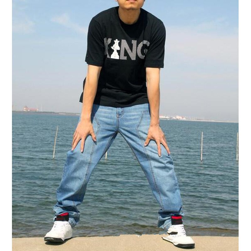 Plus størrelse jeans mænds hip-hop bukser skateboard mænd jeans hiphop tøj bund langbukser 30-46