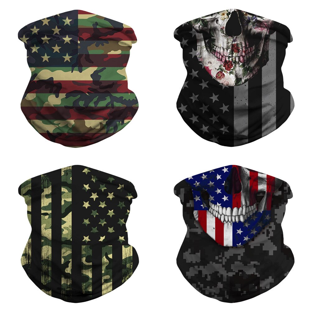 Camouflage flag print Magic Scarf Scarves Neck Face Mask Men Women Scarf Seamless Bandana Windproof Headwear Outdoor