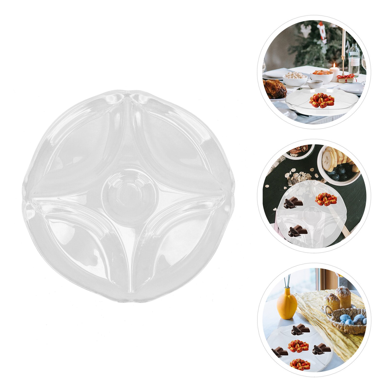 Nordic Style Multi-grid Snack Plate Candies Plate Food Plate Breakfast Plate: Default Title