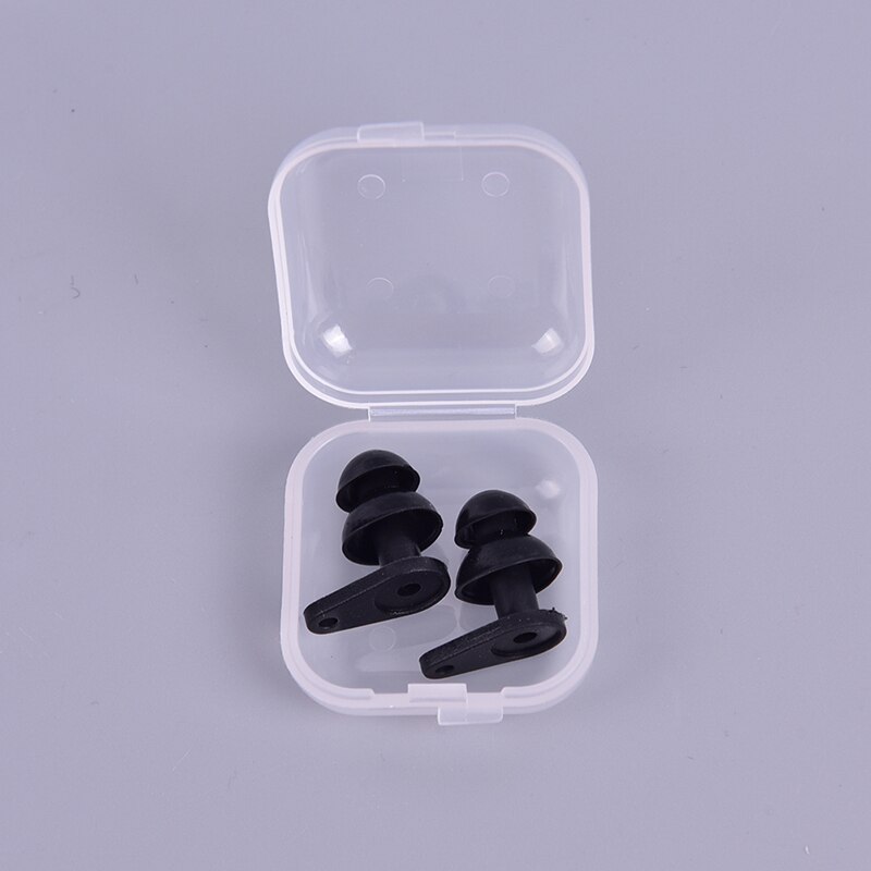 2PCS/1Pair Box-packed Comfort Earplugs Noise Reduction Silicone Soft Ear Plugs Swimming Silicone Earplugs Protective For Sleep: B BK