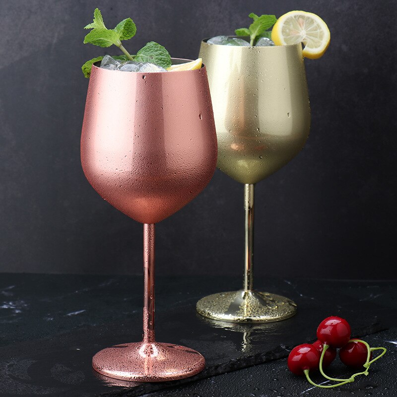 304 Stainless Steel Goblet Wine Glass Juice Drink Goblet Shatterproof Party Barware Large-Capacity Goblet Bar Accessories