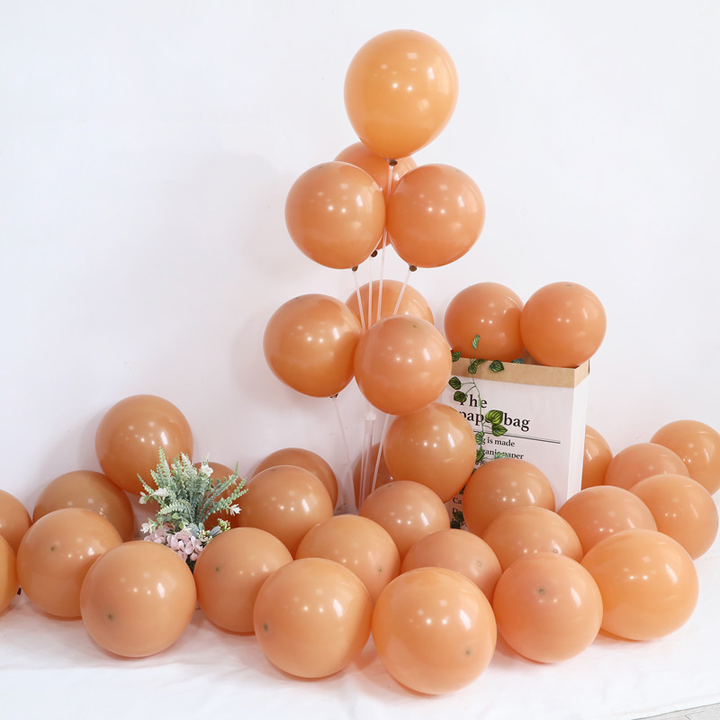 25/50Pcs 10Inch Retro Ballonnen Dusty Roze Retro Groene Caramel Koffie Ballon Helium Globos Bruiloft Douche Verjaardag decoratie: retro cocoa / 25pcs