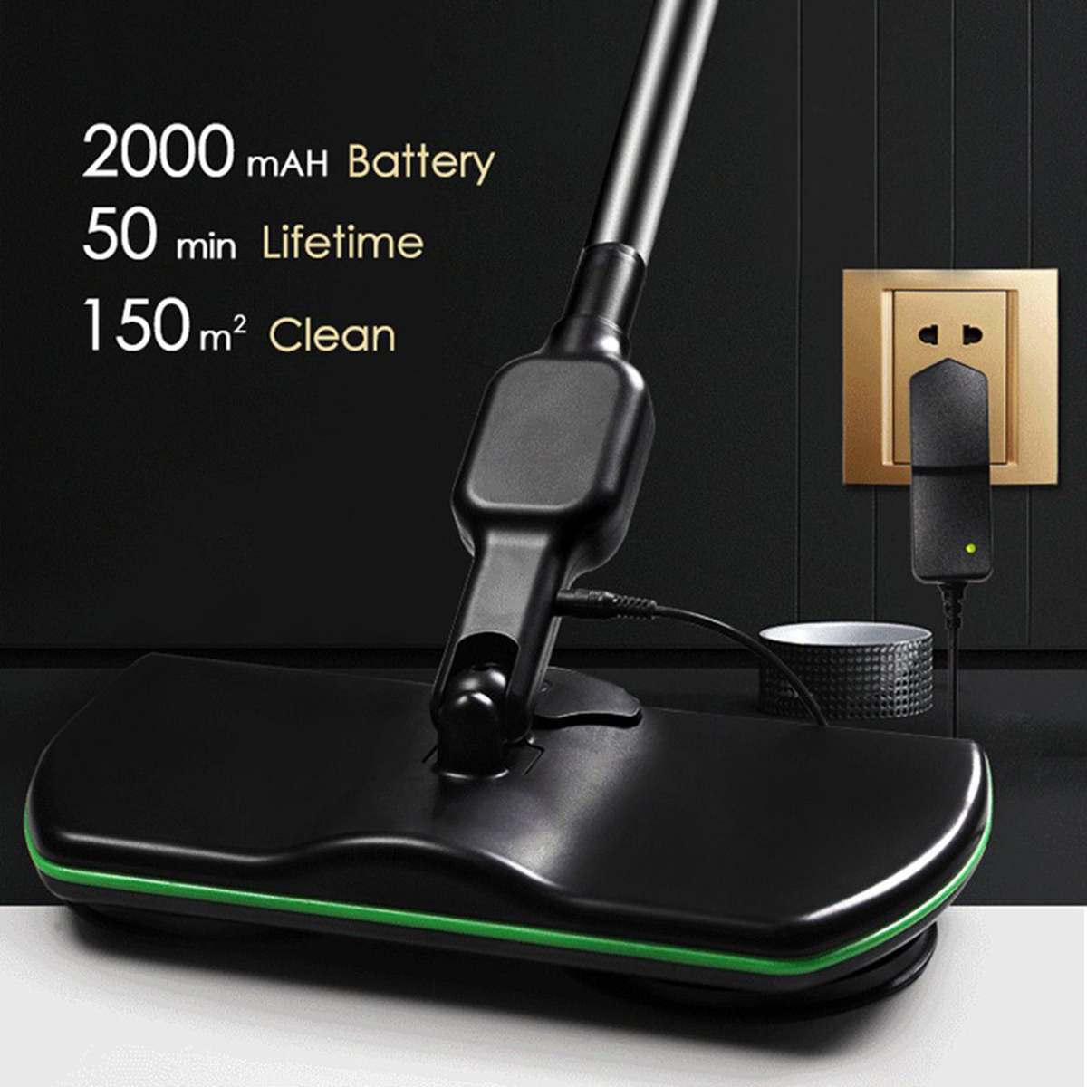 Rechargeable 360 degree Rotation Cordless Floor Cleaner Scrubber Polisher Electric Rotary Mop Microfiber Cleaning Mop for Home