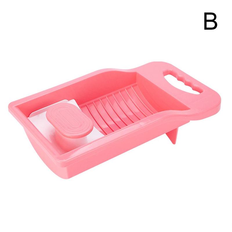 Plastic Washtub with Washboard Thick Laundry Basin Wash Baby Underwear Plastic Laundry Basin: B