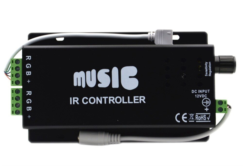 Sound Activated Multicolor RGB Music Controller Color Changing With Beat Includes Remote Control Use for LED Light Strips