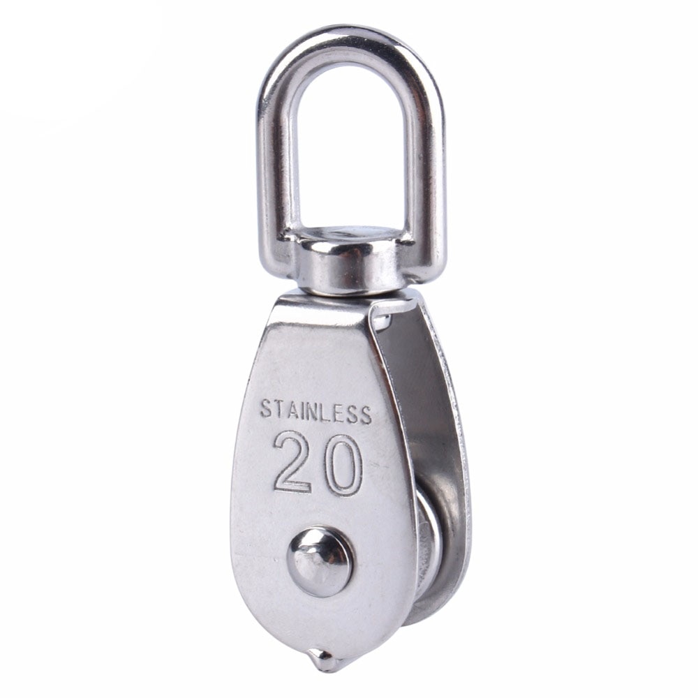 Staaldraad Katrol Rvs M20 Zware Stalen Single Wheel Swivel Lifting Touw Katrol Blok Voor Draad Touw