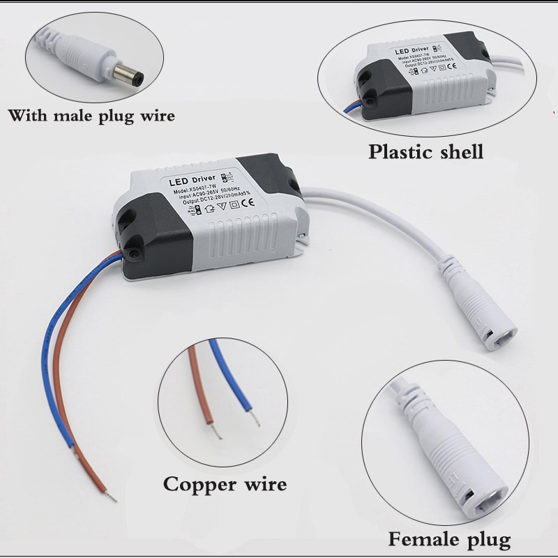 LED Netzteil 1W-24W 280mA Fahrer Adapter Mit SM Oder DC Stecker AC90-265V Beleuchtung Transformator Für LED-Tafel Licht Downlight