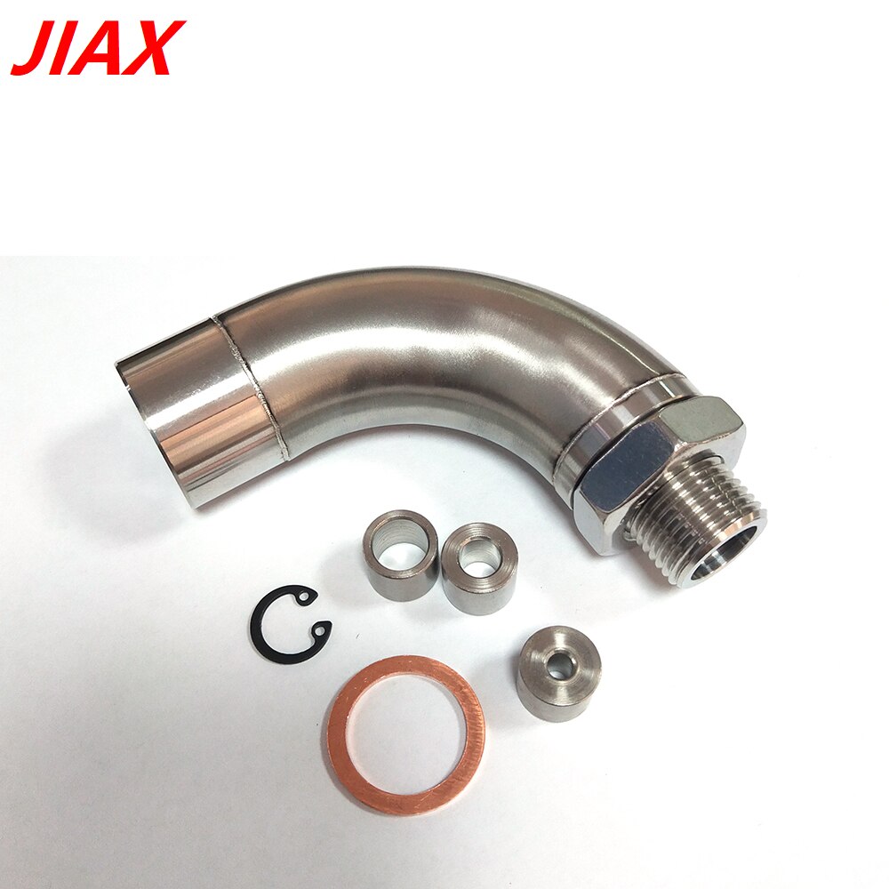 Rvs Uitlaat Katalysator M18X1.5 90 Graden O2 Sensor Defouler + 3 Flow Inserts
