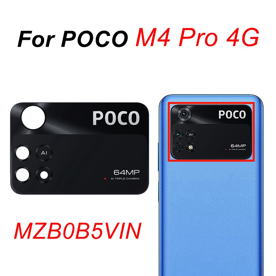 Original Rear Back Main Camera Glass Lens For POCO F1 F2 Pro F3 F4 GT X3 NFC M3 M4 X4 Pro 5G Replacement With Adhesive Tape: Poco M4 Pro 4G