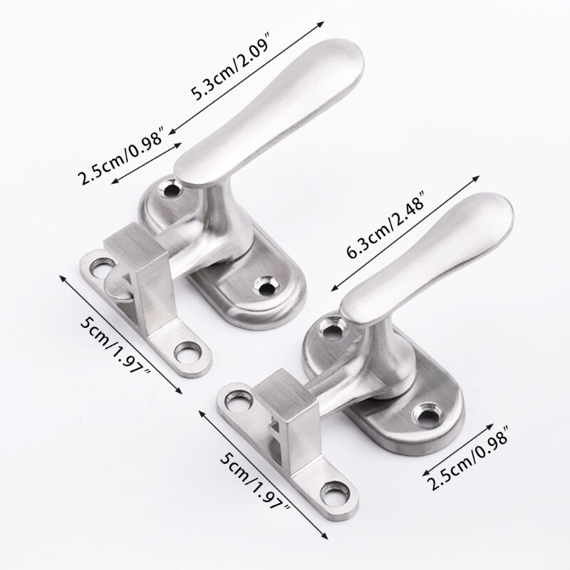 67JB Stainless Steel Doors and Windows Sash Lock Window Latch Handle Sliding Window Handle Security Hasp Hardware Fittings