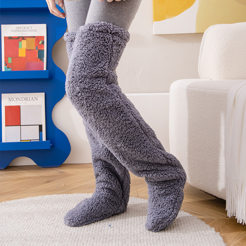 Calze invernali per piedi caldi per donne e uomini Letto multifunzionale per dormire con trapunta Vecchie gambe fredde Calzini per dormire caldi Riscaldamento dei piedi: Black