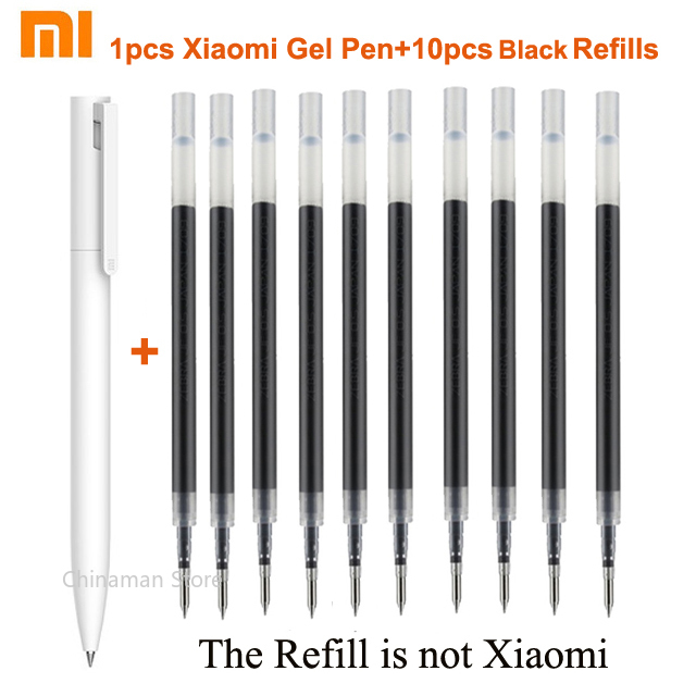 Oryginalny długopis Xiaomi robić pisania gładkie światło Mijia naciśnij rdzeń wymiana wkładu niebieski czerwony czarny 0.5mm biznesowy długopis kulkowy: zielony