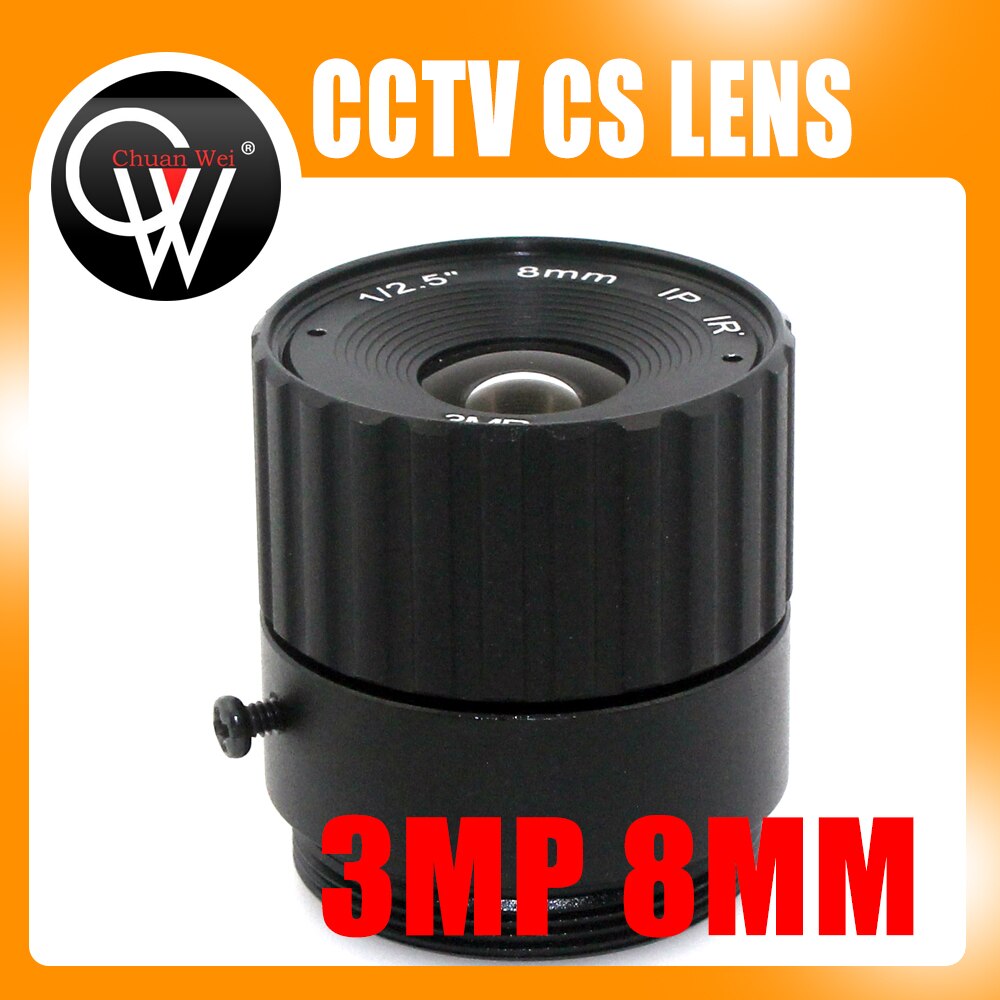 3 megapixels 8mm CS lens IR Vaste CS Lens 1/3 "CS F1.6 lens voor CCTV Security Camera