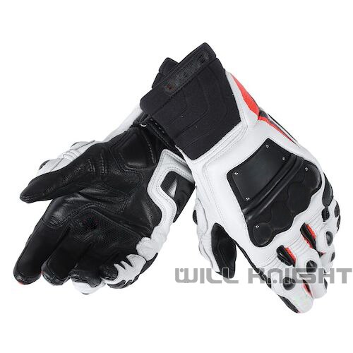 Race Pro Motorcycle Gloves Moto M1 Racing Motorbike Traveling Short Leather Gloves: Black White / M