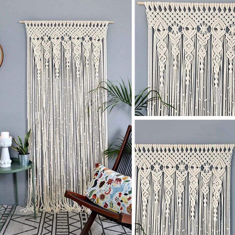 Macrame Wall Hanging Woven Tapestry Macrame Door Hanging Room Divider Macrame Curtains Wedding Curtain Boho Wall Decor